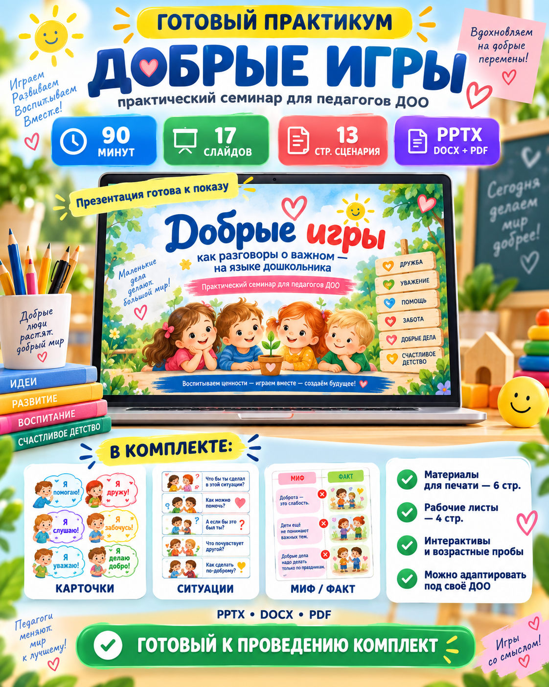 Практикум «Добрые игры» — готовый семинар для педагогов ДОО